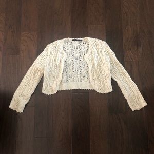 The Limited Cream Knit Crop Cardigan Size Medium